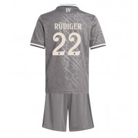 Camiseta Real Madrid Antonio Rudiger #22 Tercera Equipación Replica 2024-25 para niños mangas cortas (+ Pantalones cortos)